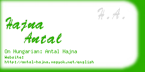 hajna antal business card